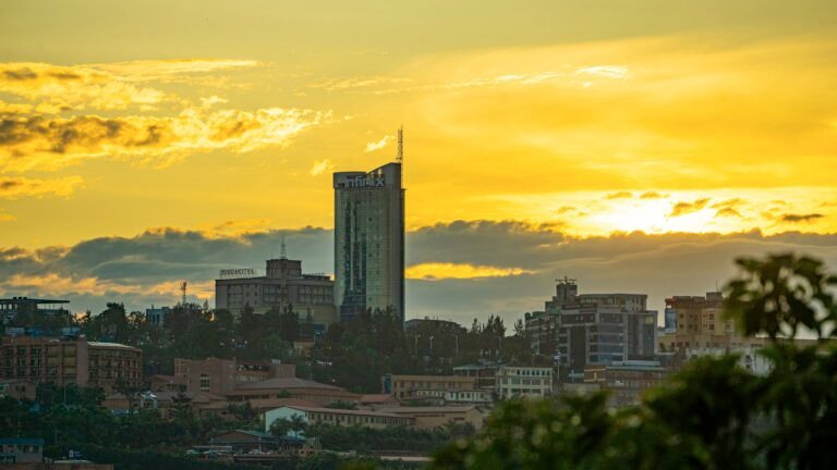 Kigali skyline at sunset