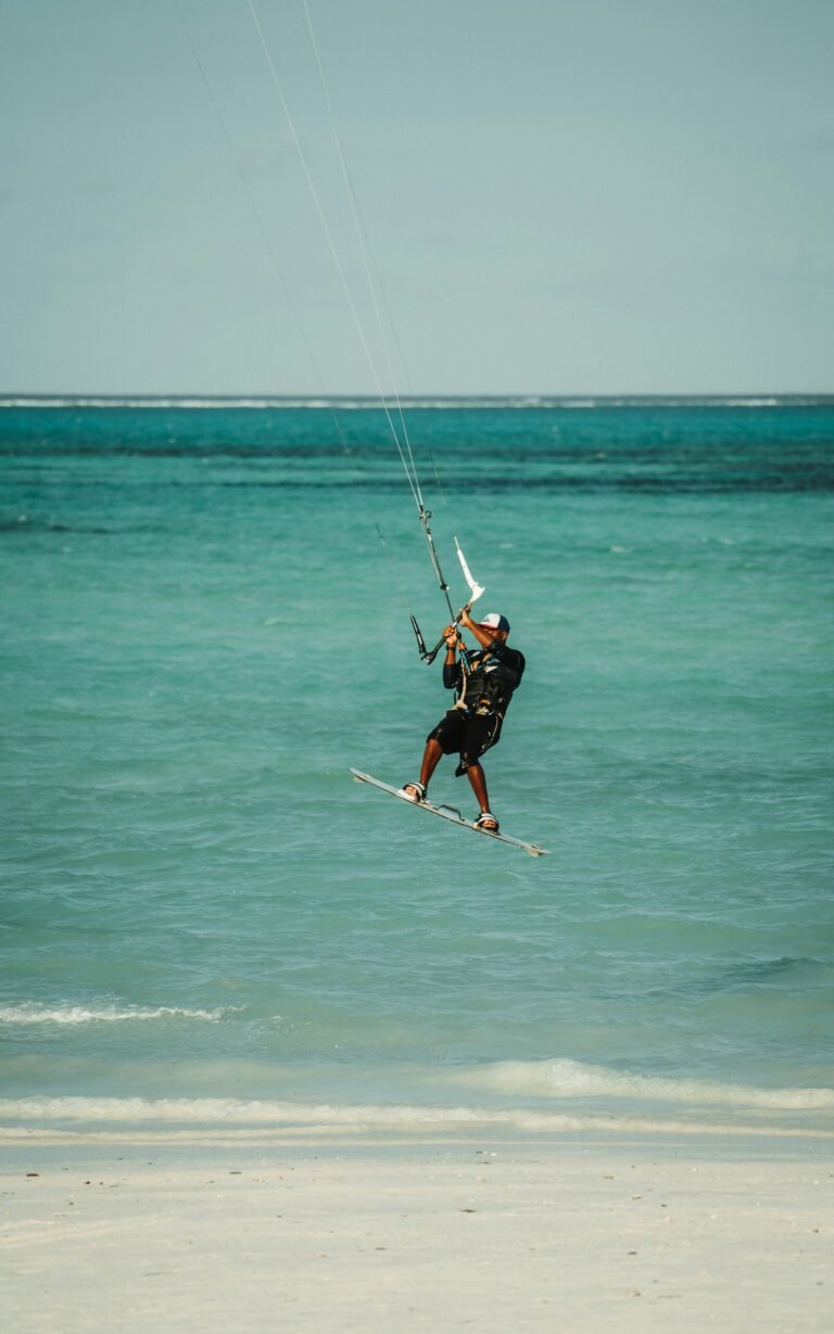Kitesurfing on the east coast of Zanzibar