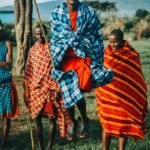 Maasai guides on the savanna