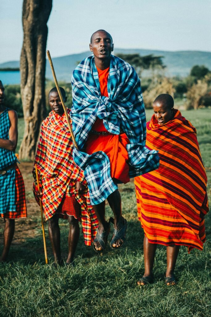 Maasai guides on the savanna