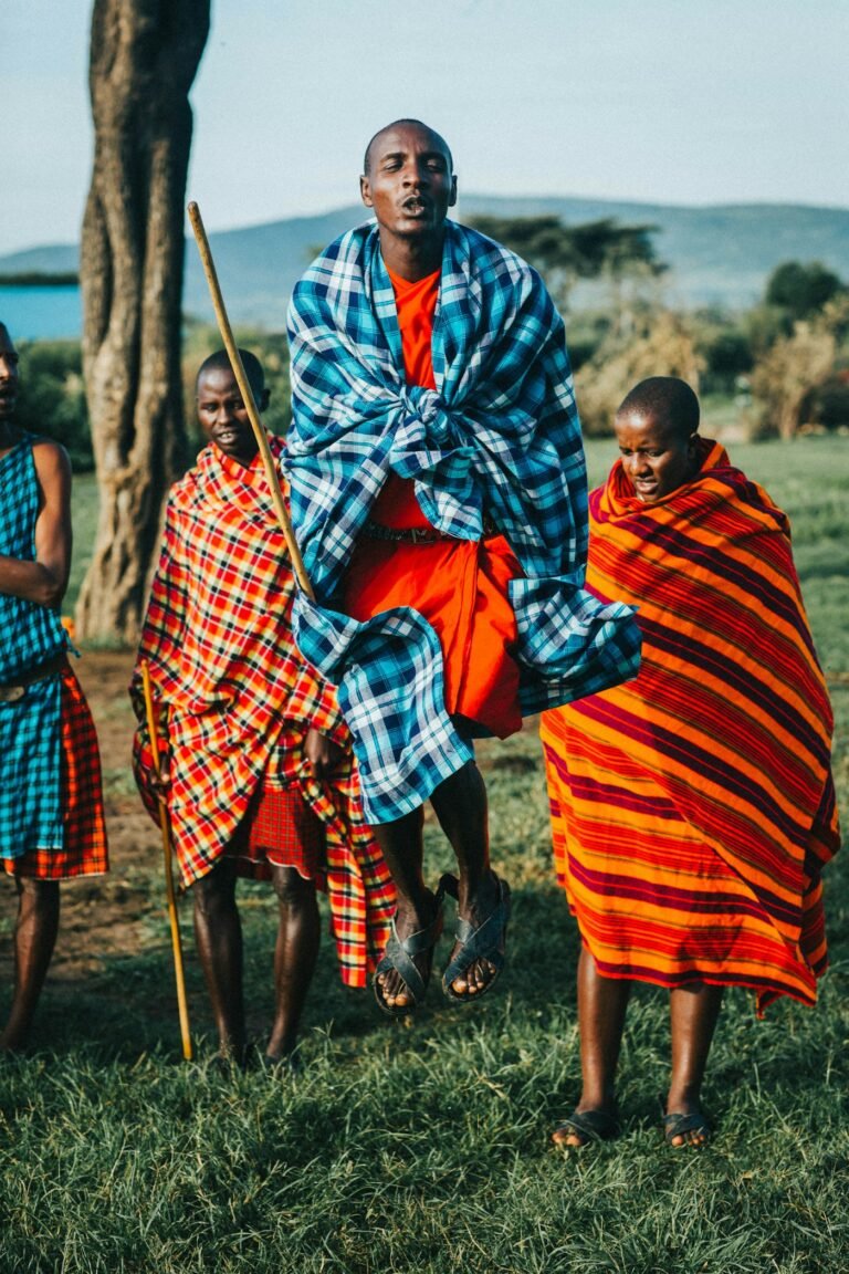 Maasai guides on the savanna
